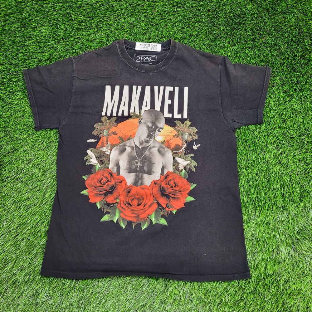 2PAC Tupac-Shakur Makaveli Shirt Womens Medium 19x25 Black